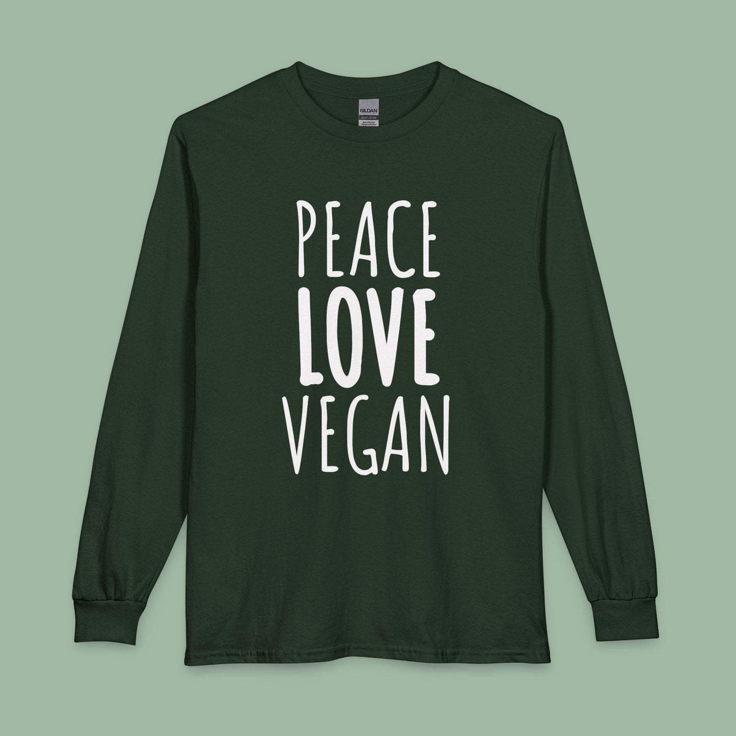 Peace Love Vegan Long Sleeve T-Shirt