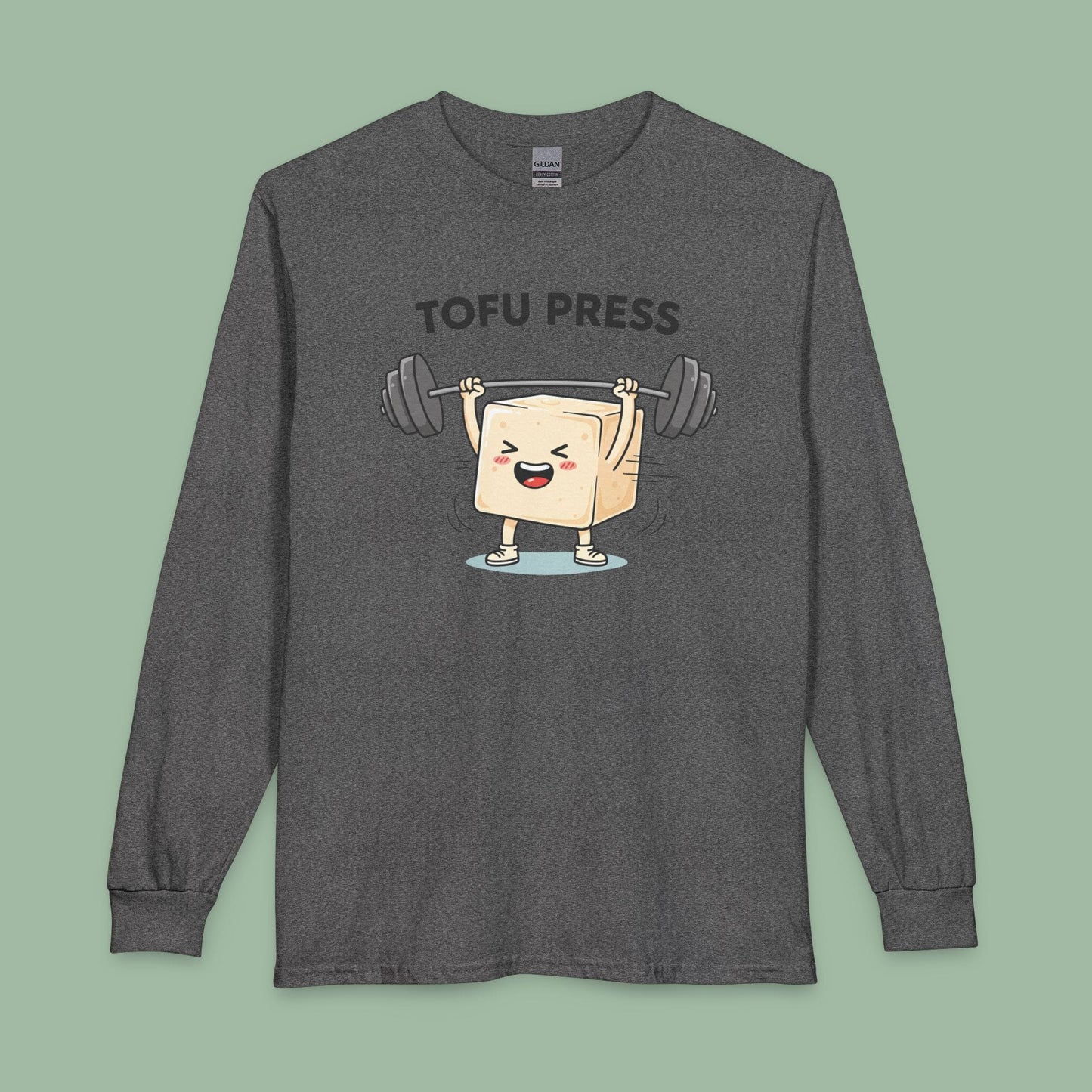 Tofu Press Funny Vegan Long Sleeve Shirt Gym Design