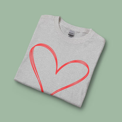 Valentine’s Day Vegan Heart Shirt – Eco-Friendly Long Sleeve Tee | Order Now