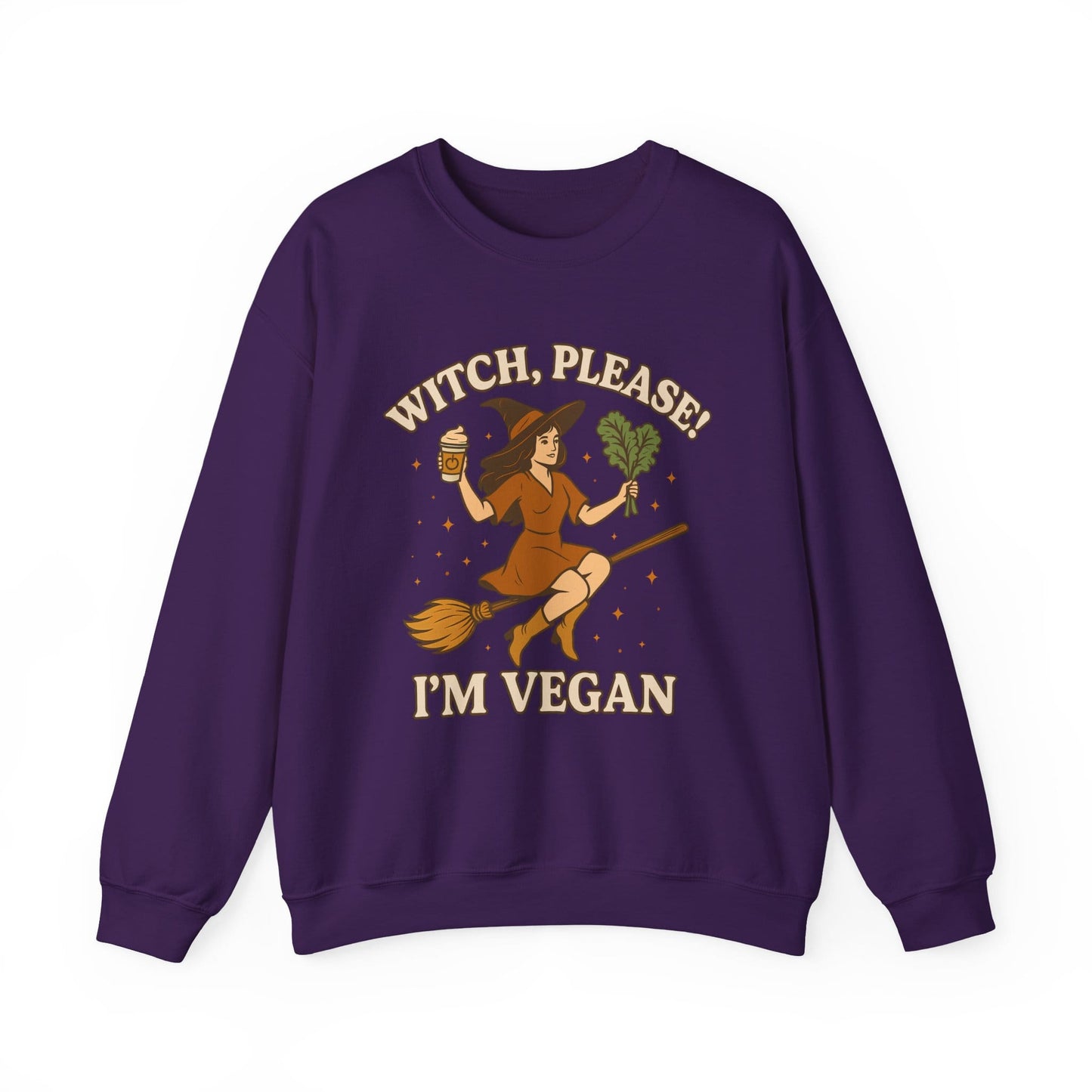 Witch, Please! I’m Vegan  - Halloween Crewneck Sweatshirt