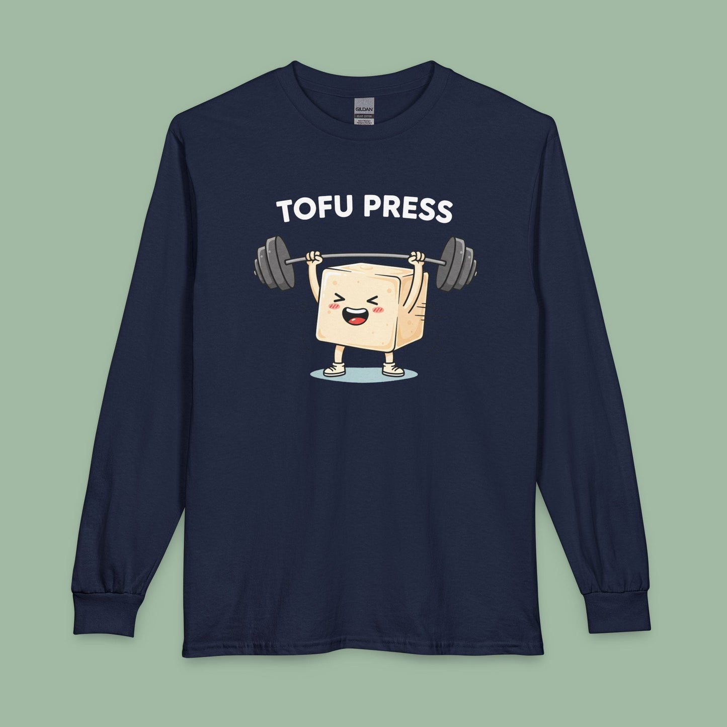 Tofu Press Funny Vegan Long Sleeve Shirt Gym Design