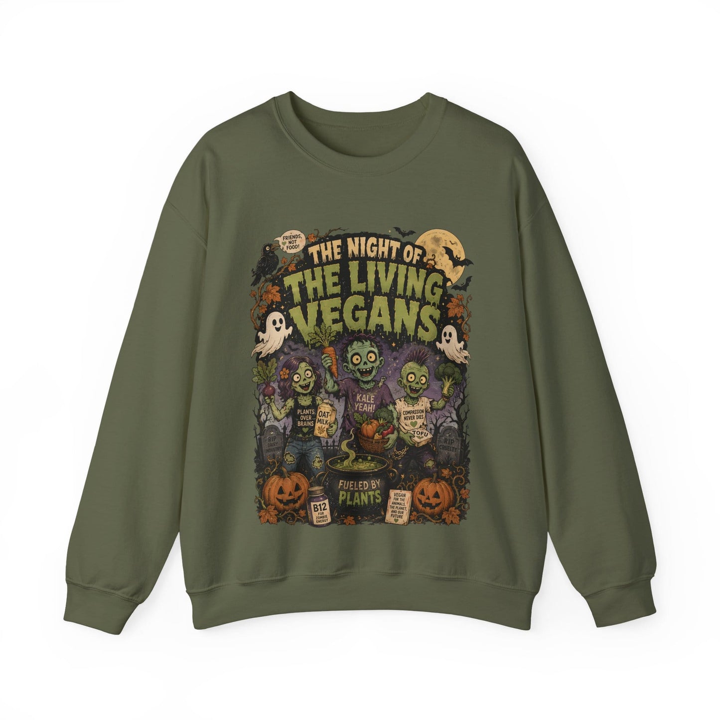 The Night of the Living Vegans - Halloween - Crewneck Sweatshirt