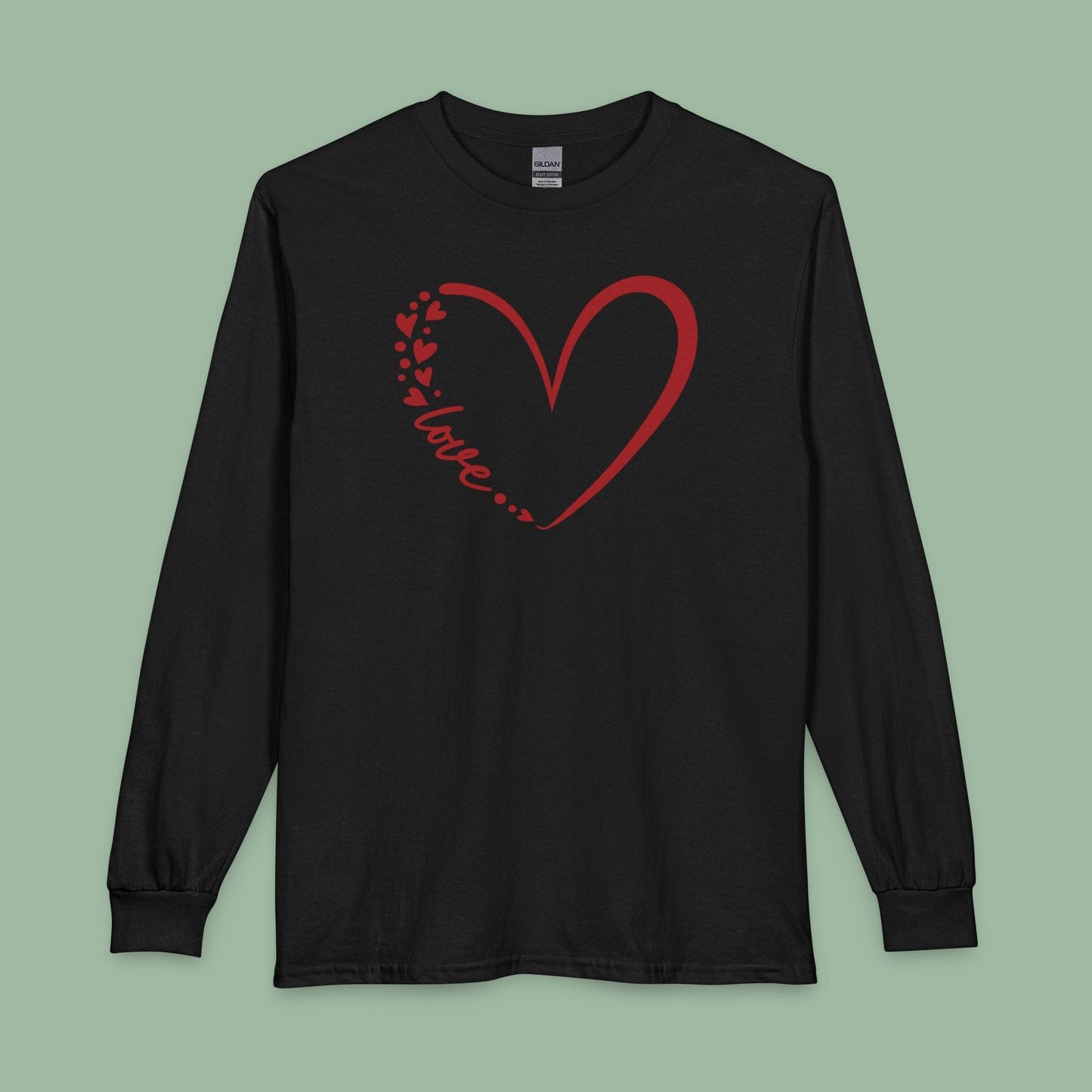 Minimalist Heart Love Tee – Vegan Valentine’s Long Sleeve Shirt | Ethical & Sweet Style