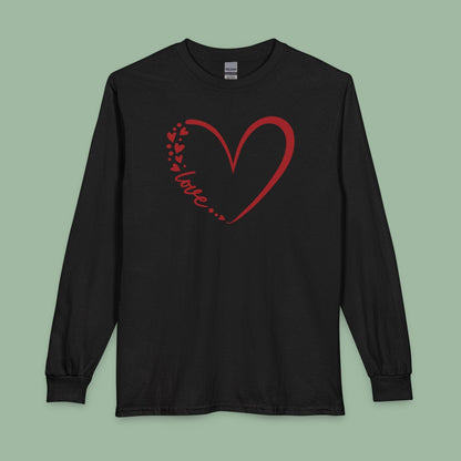 Minimalist Heart Love Tee – Vegan Valentine’s Long Sleeve Shirt | Ethical & Sweet Style
