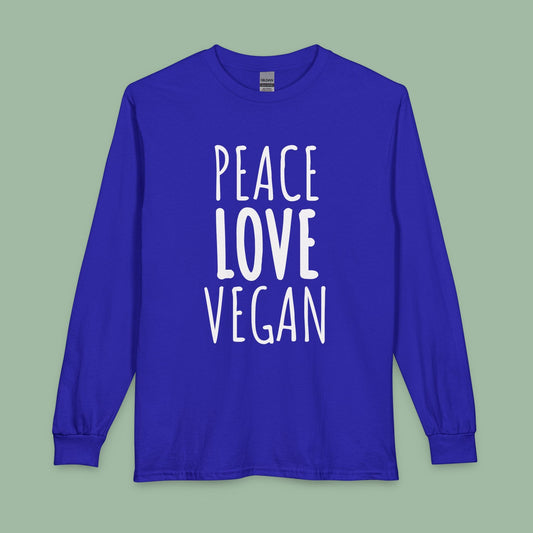 Peace Love Vegan Long Sleeve T-Shirt