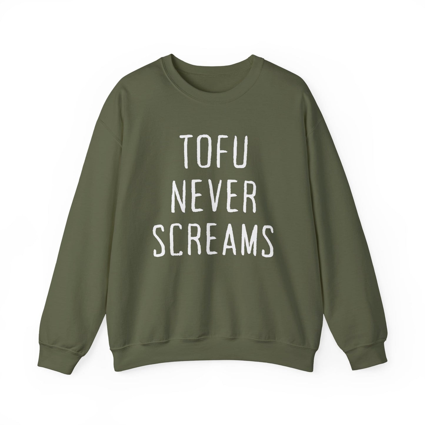 Tofu Never Screams — Vegan Crewneck Sweatshirt