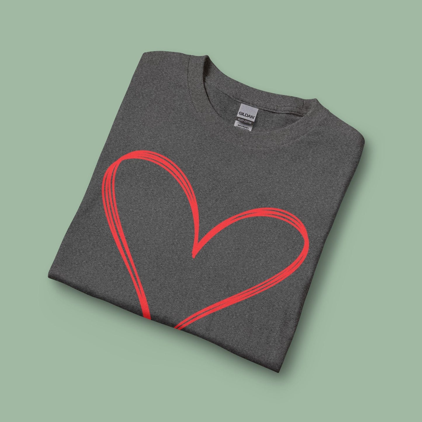 Valentine’s Day Vegan Heart Shirt – Eco-Friendly Long Sleeve Tee | Order Now