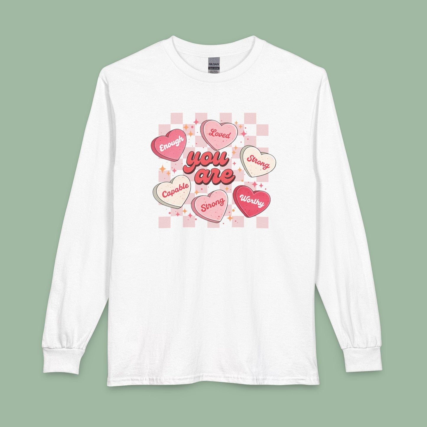 You Are Loved Long Sleeve Shirt – Affirmation Tee for Self-Love & Valentine’s | Vegan & Eco-Friendly | Limited Drop