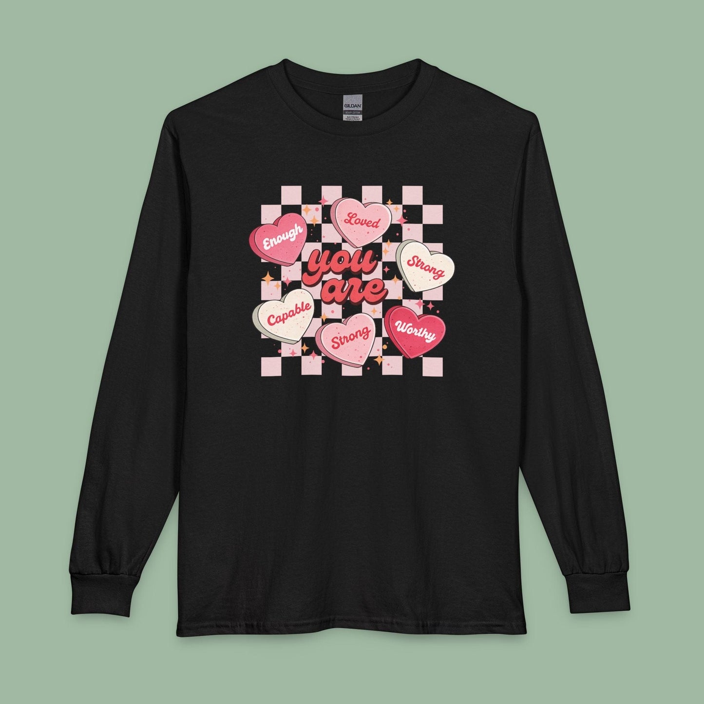 You Are Loved Long Sleeve Shirt – Affirmation Tee for Self-Love & Valentine’s | Vegan & Eco-Friendly | Limited Drop