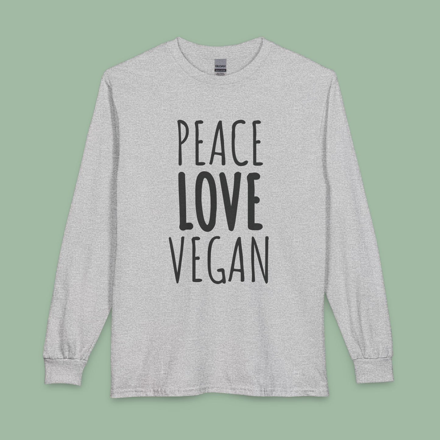 Peace Love Vegan Long Sleeve T-Shirt