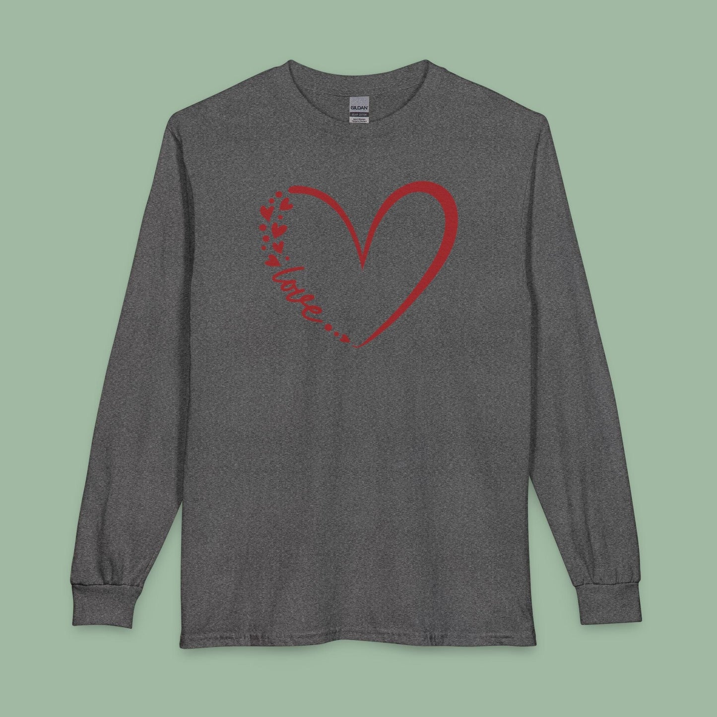 Minimalist Heart Love Tee – Vegan Valentine’s Long Sleeve Shirt | Ethical & Sweet Style
