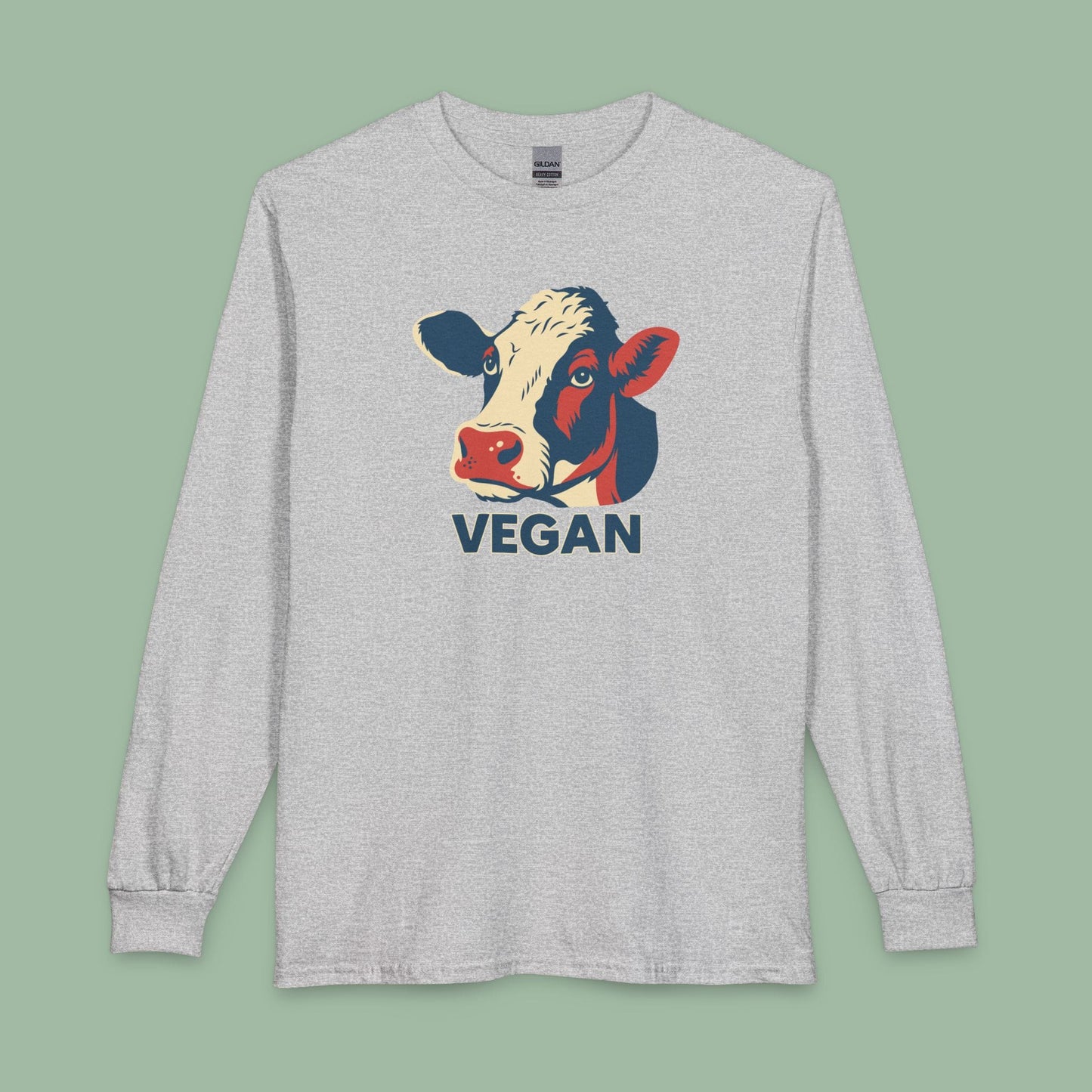 Vegan Cow Retro Long Sleeve Shirt