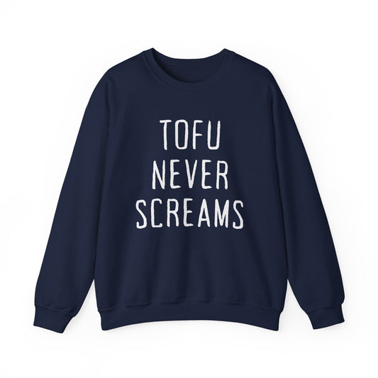 Tofu Never Screams — Vegan Crewneck Sweatshirt