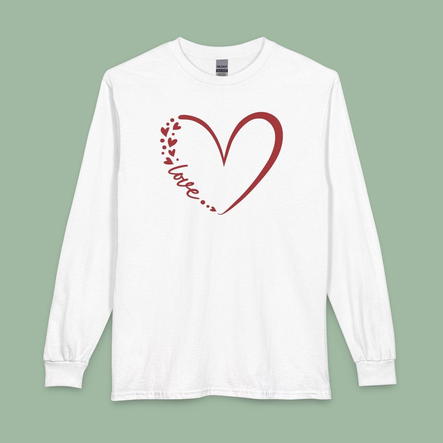 Minimalist Heart Love Tee – Vegan Valentine’s Long Sleeve Shirt | Ethical & Sweet Style