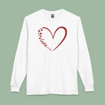 Minimalist Heart Love Tee – Vegan Valentine’s Long Sleeve Shirt | Ethical & Sweet Style