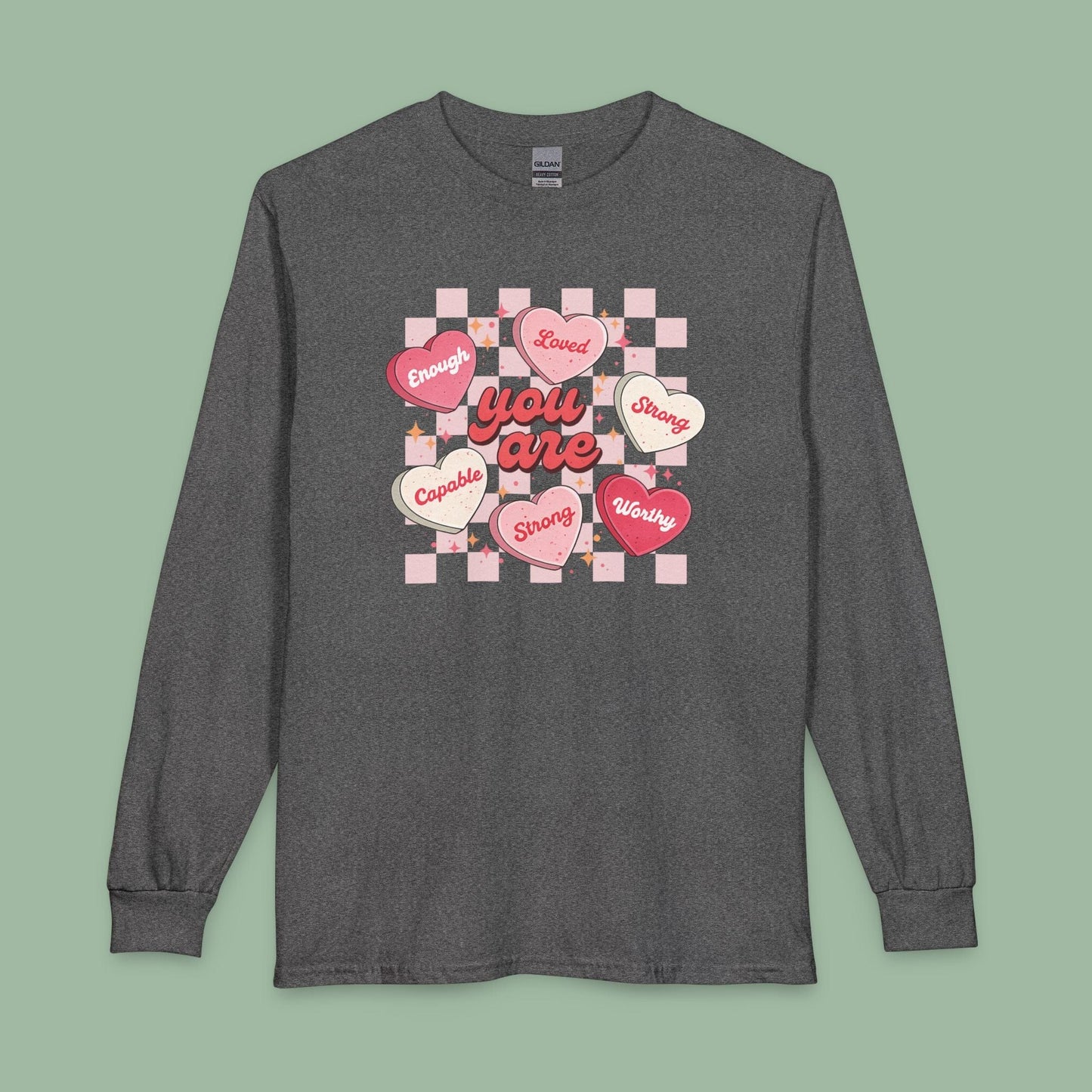You Are Loved Long Sleeve Shirt – Affirmation Tee for Self-Love & Valentine’s | Vegan & Eco-Friendly | Limited Drop