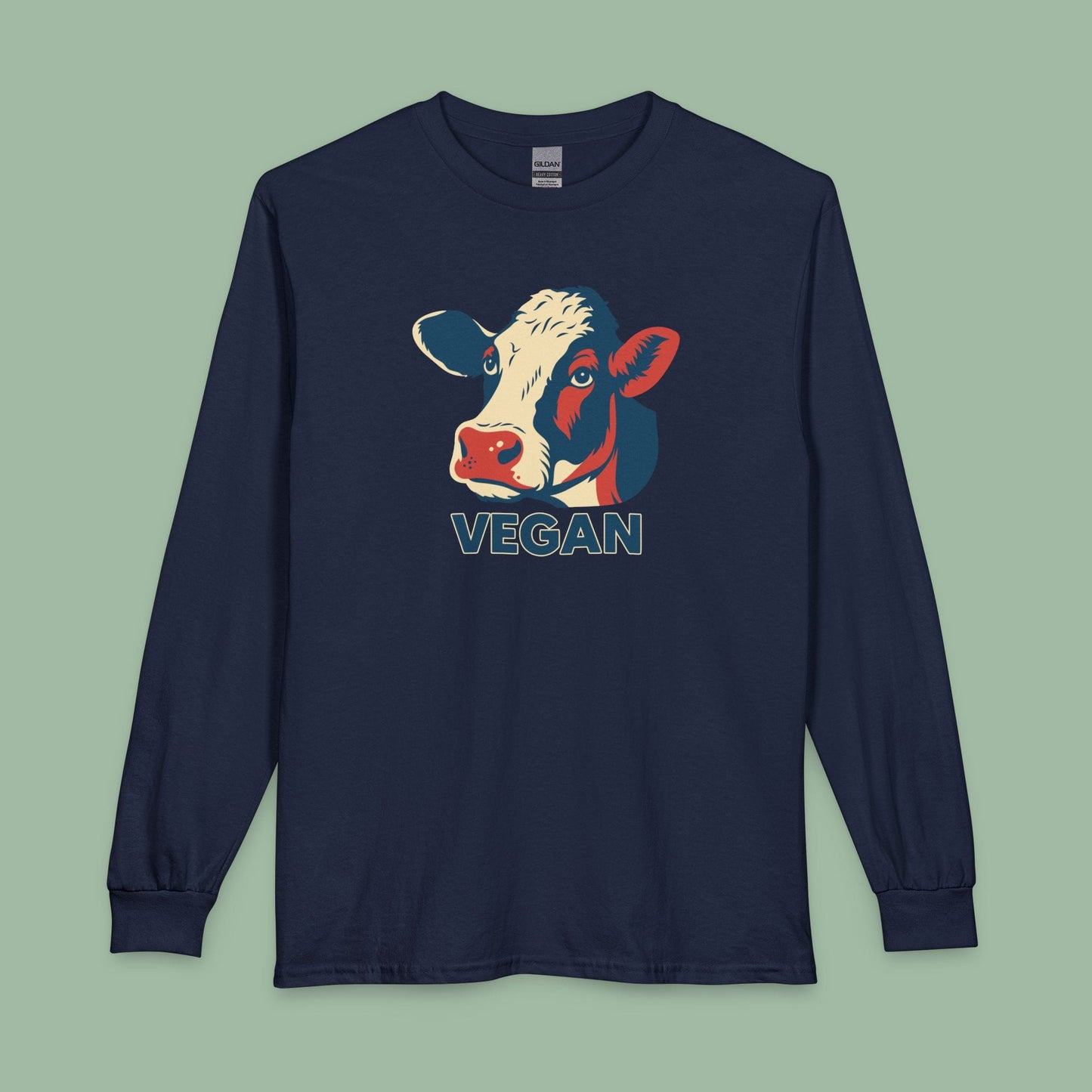 Vegan Cow Retro Long Sleeve Shirt