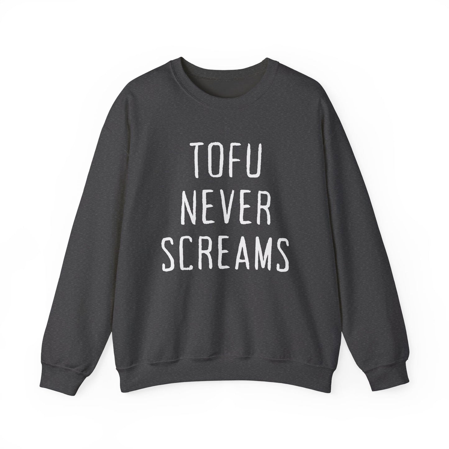 Tofu Never Screams — Vegan Crewneck Sweatshirt