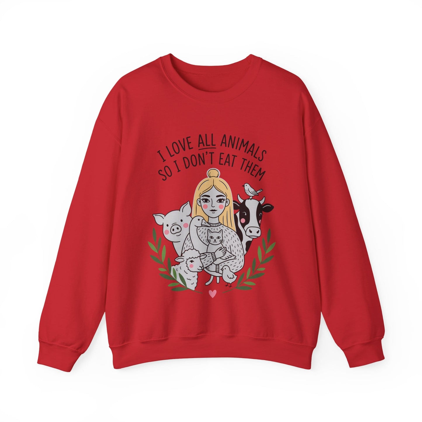 I Love All Animals So I Don't Eat Them #2 Vegan Animal Lover Crewneck Sweatshirt