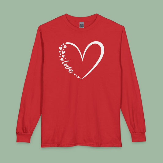Minimalist Heart Love Tee – Vegan Valentine’s Long Sleeve Shirt | Ethical & Sweet Style
