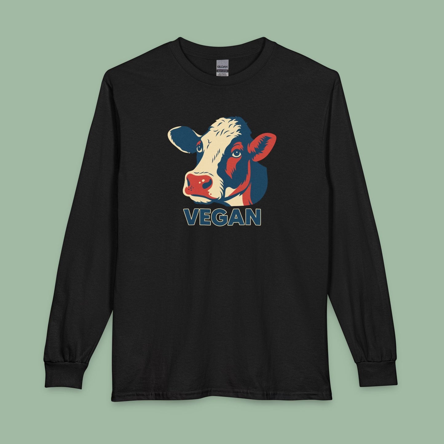 Vegan Cow Retro Long Sleeve Shirt