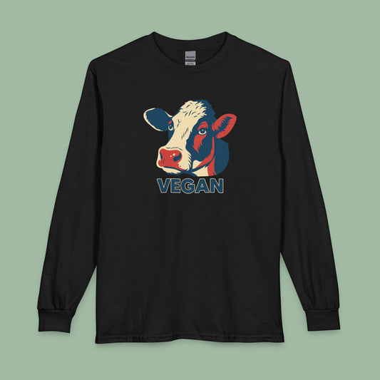 Vegan Cow Retro Long Sleeve Shirt