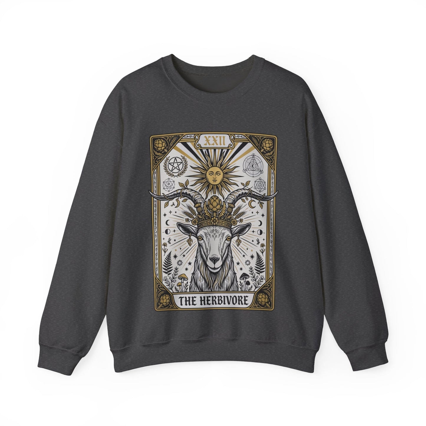 Herbivore - Tarot  Unisex Crewneck Sweatshirt — Mystical Goat Illustration