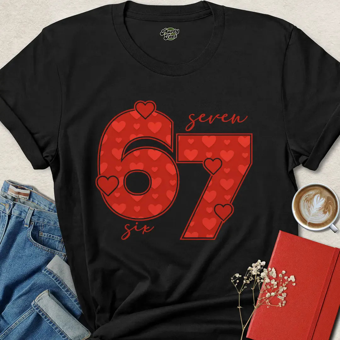 Valentine's Day 67 Heart Shirt – Bold Red Graphic Tee for Love & Gifting | Limited Stock – Order Now