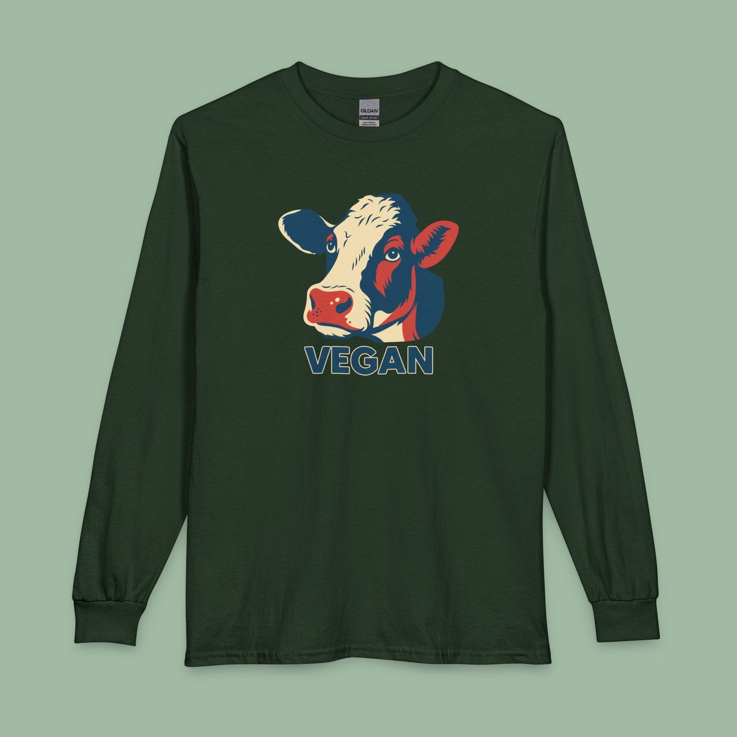 Vegan Cow Retro Long Sleeve Shirt