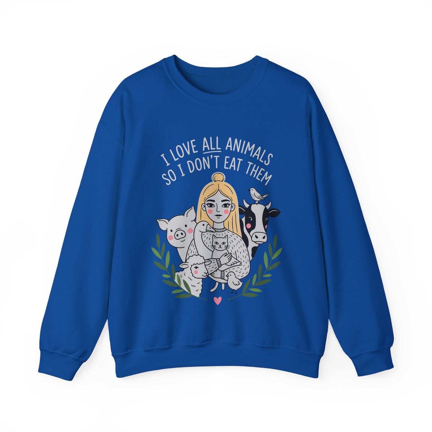 I Love All Animals So I Don't Eat Them #2 Vegan Animal Lover Crewneck Sweatshirt