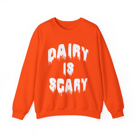 Dairy Is Scary Sweatshirt – Halloween Vegan/Anti-Dairy Crewneck