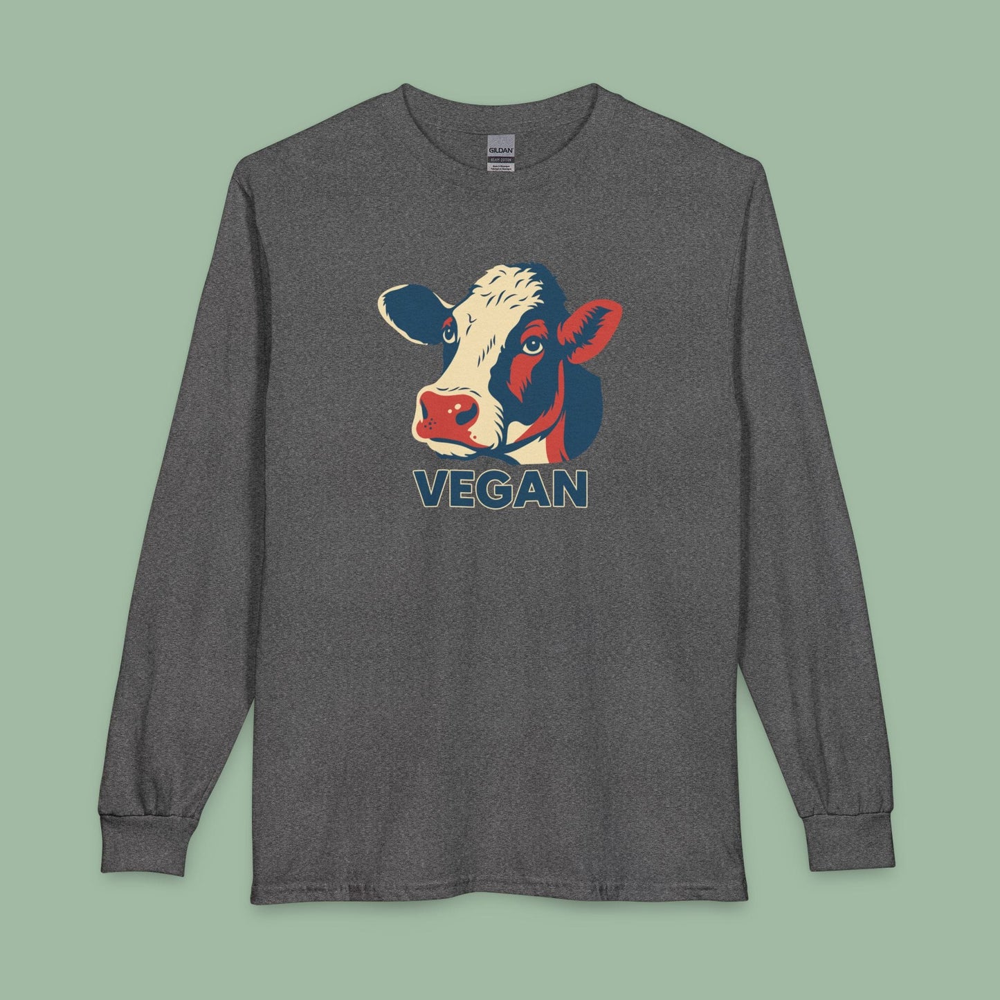 Vegan Cow Retro Long Sleeve Shirt