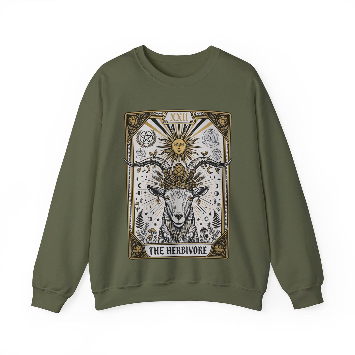 Herbivore - Tarot  Unisex Crewneck Sweatshirt — Mystical Goat Illustration