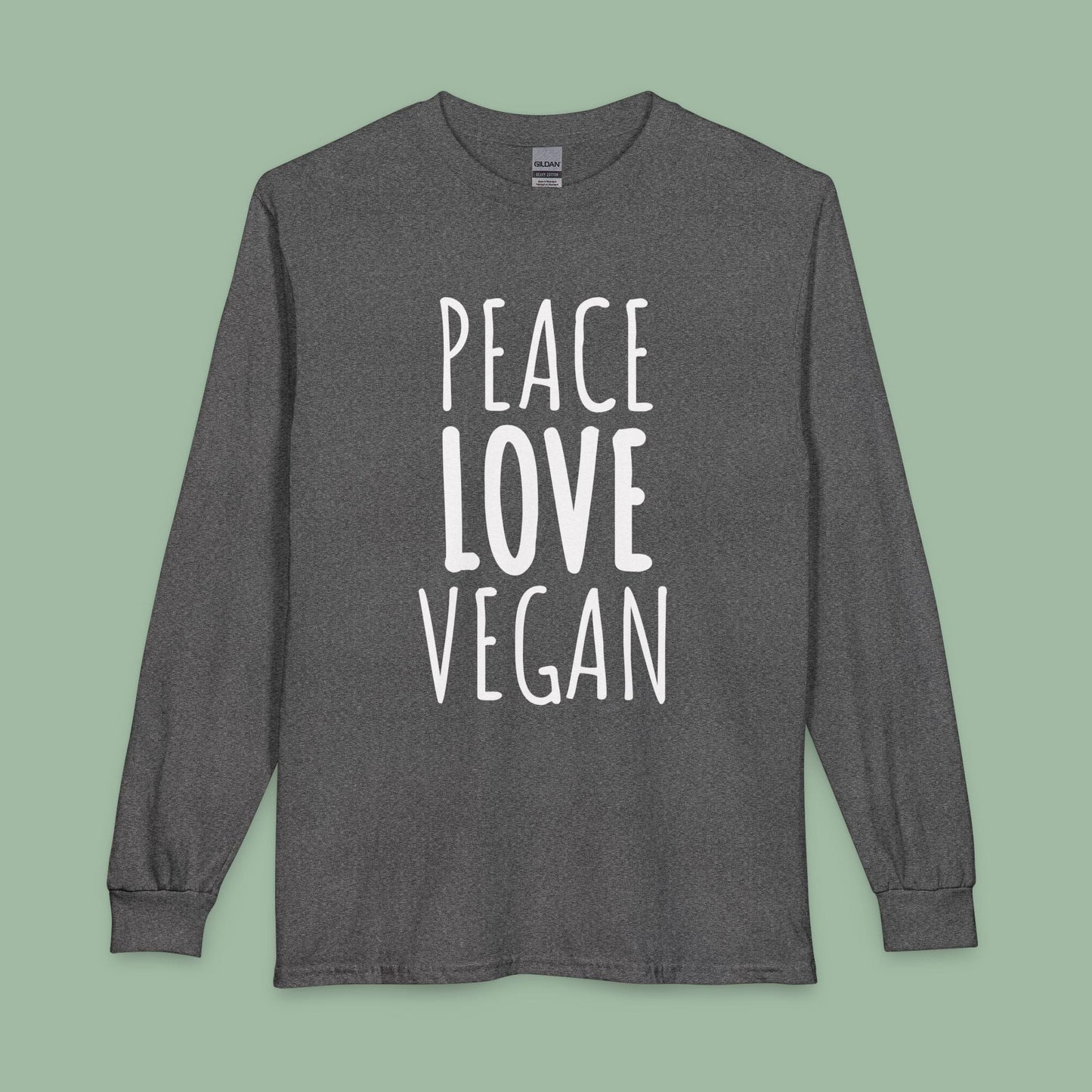Peace Love Vegan Long Sleeve T-Shirt