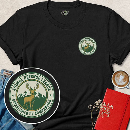 Animal Defense League Shirt – Ethical Badge Tee for Compassionate Activists