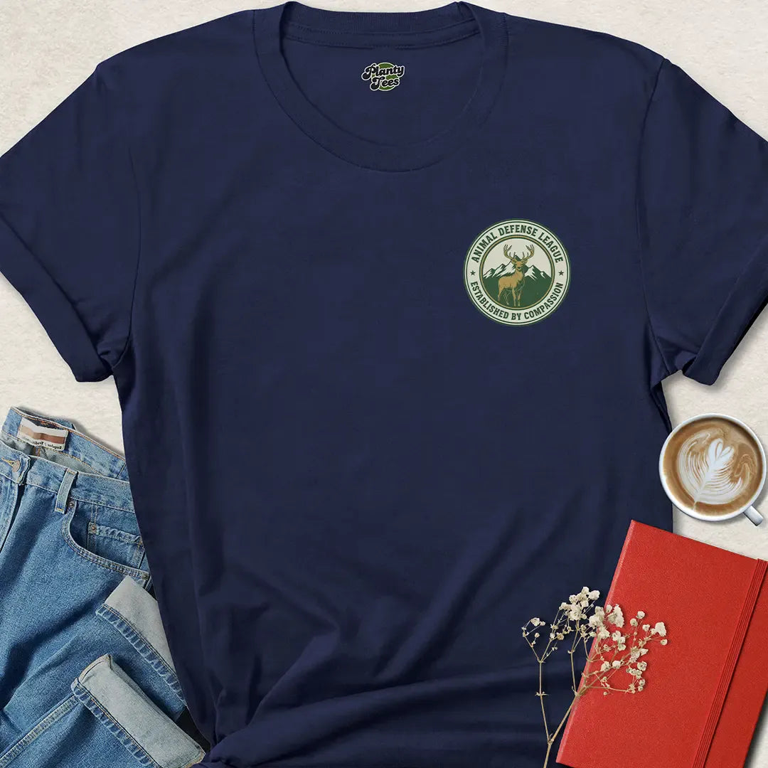 Animal Defense League Shirt – Ethical Badge Tee for Compassionate Activists