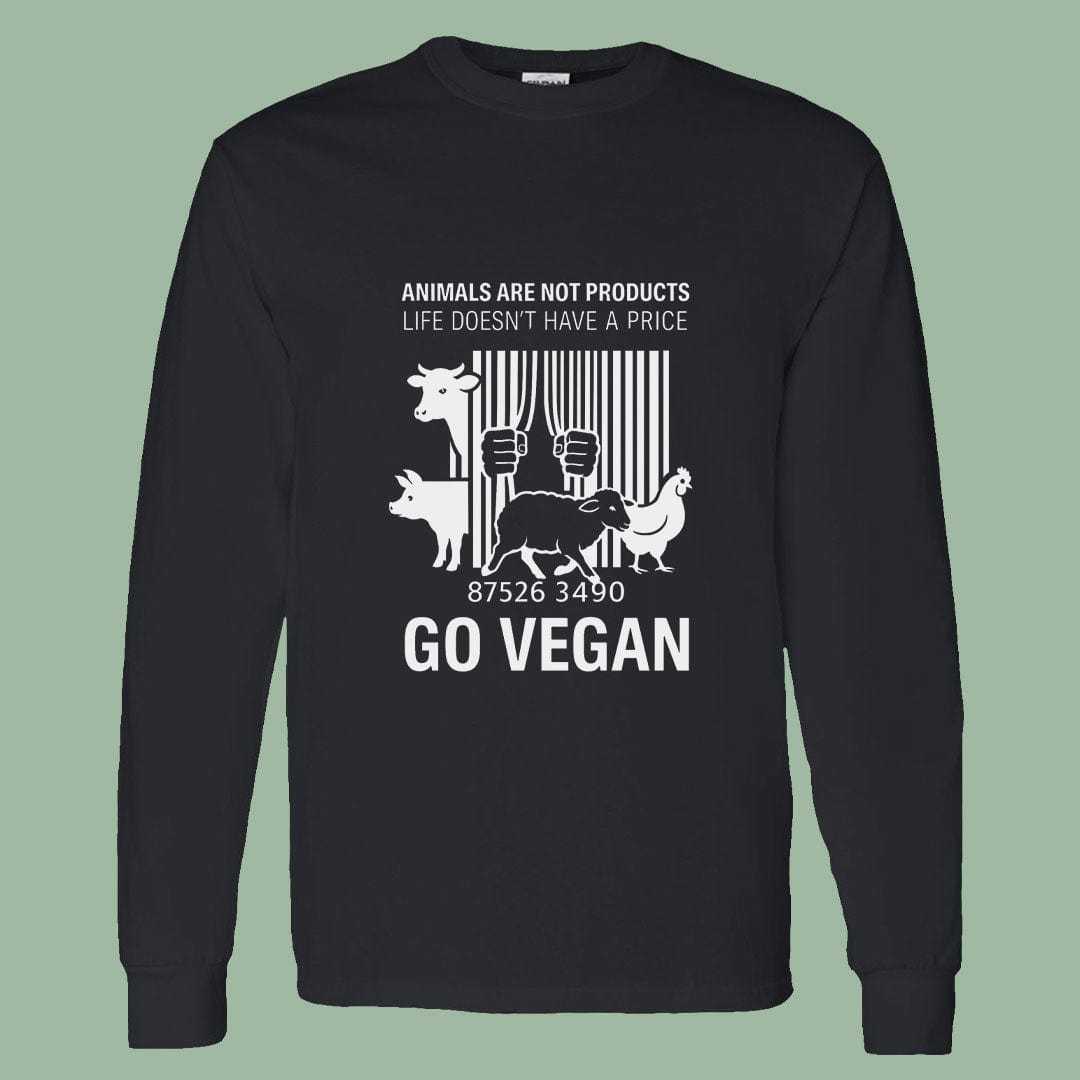 Animals Are Not Products Shirt – Go Vegan Activist Long Sleeve