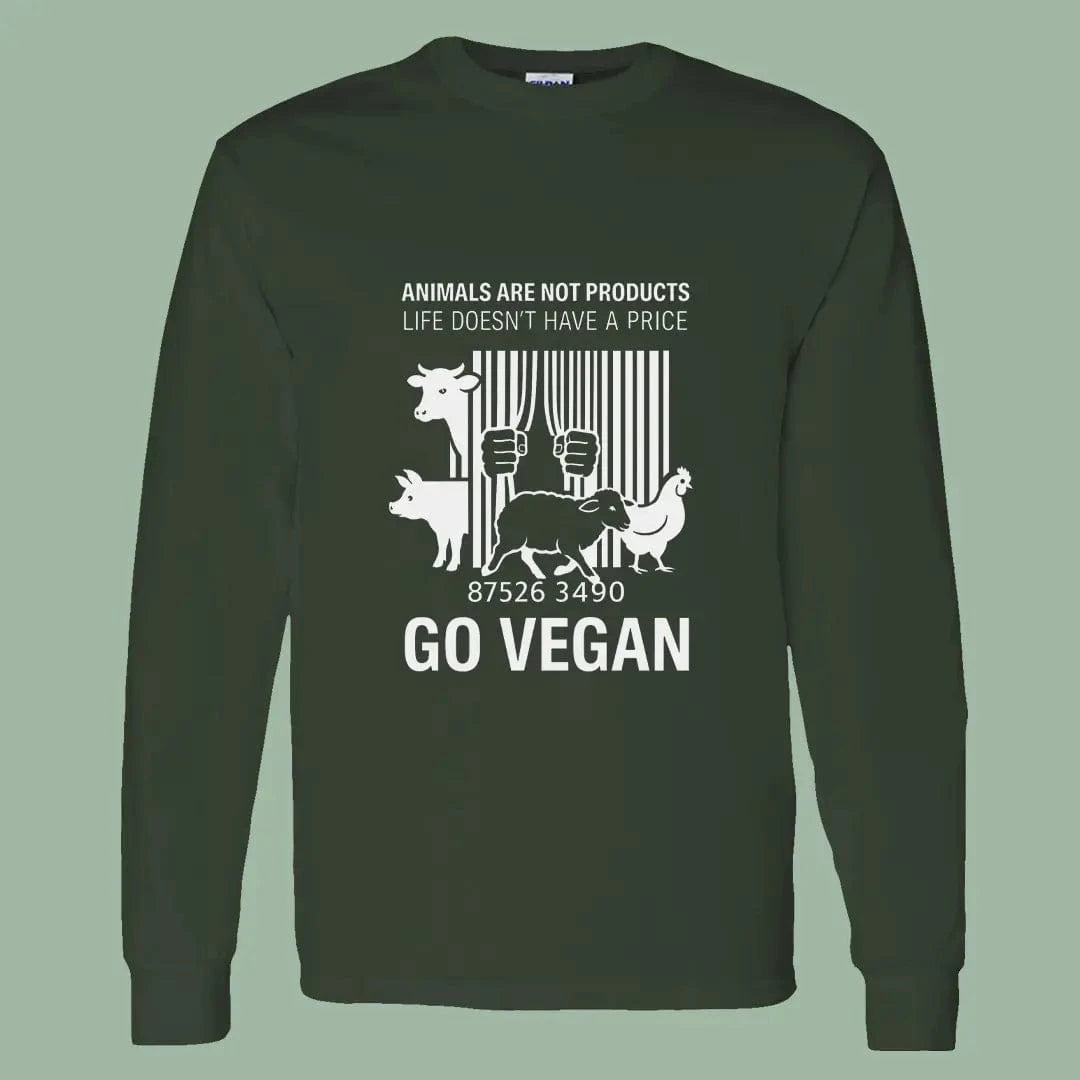 Animals Are Not Products Shirt – Go Vegan Activist Long Sleeve