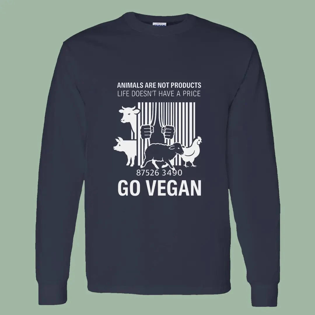 Animals Are Not Products Shirt – Go Vegan Activist Long Sleeve