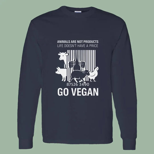 Animals Are Not Products Shirt – Go Vegan Activist Long Sleeve