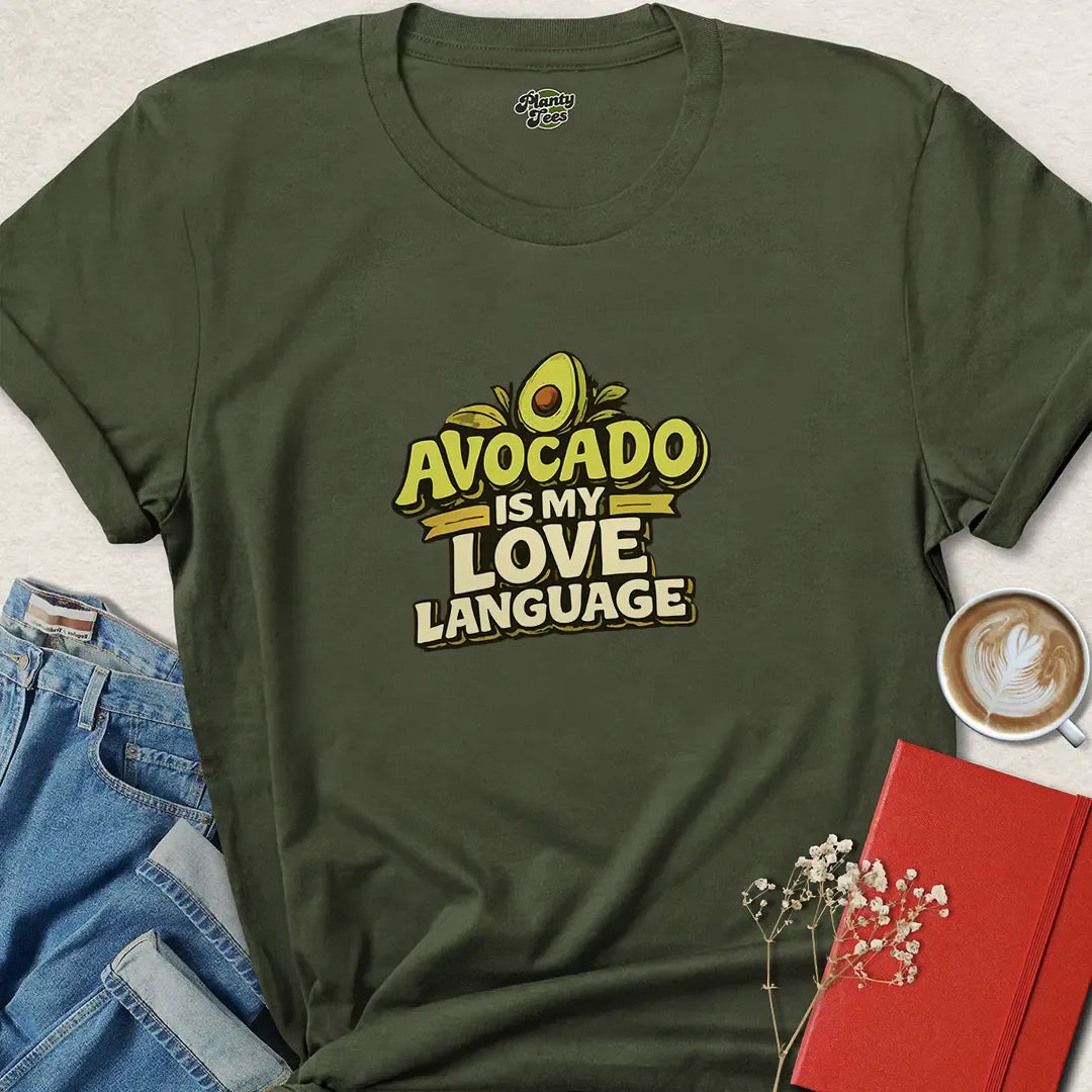 Avocado Is My Love Language Vegan T-shirt