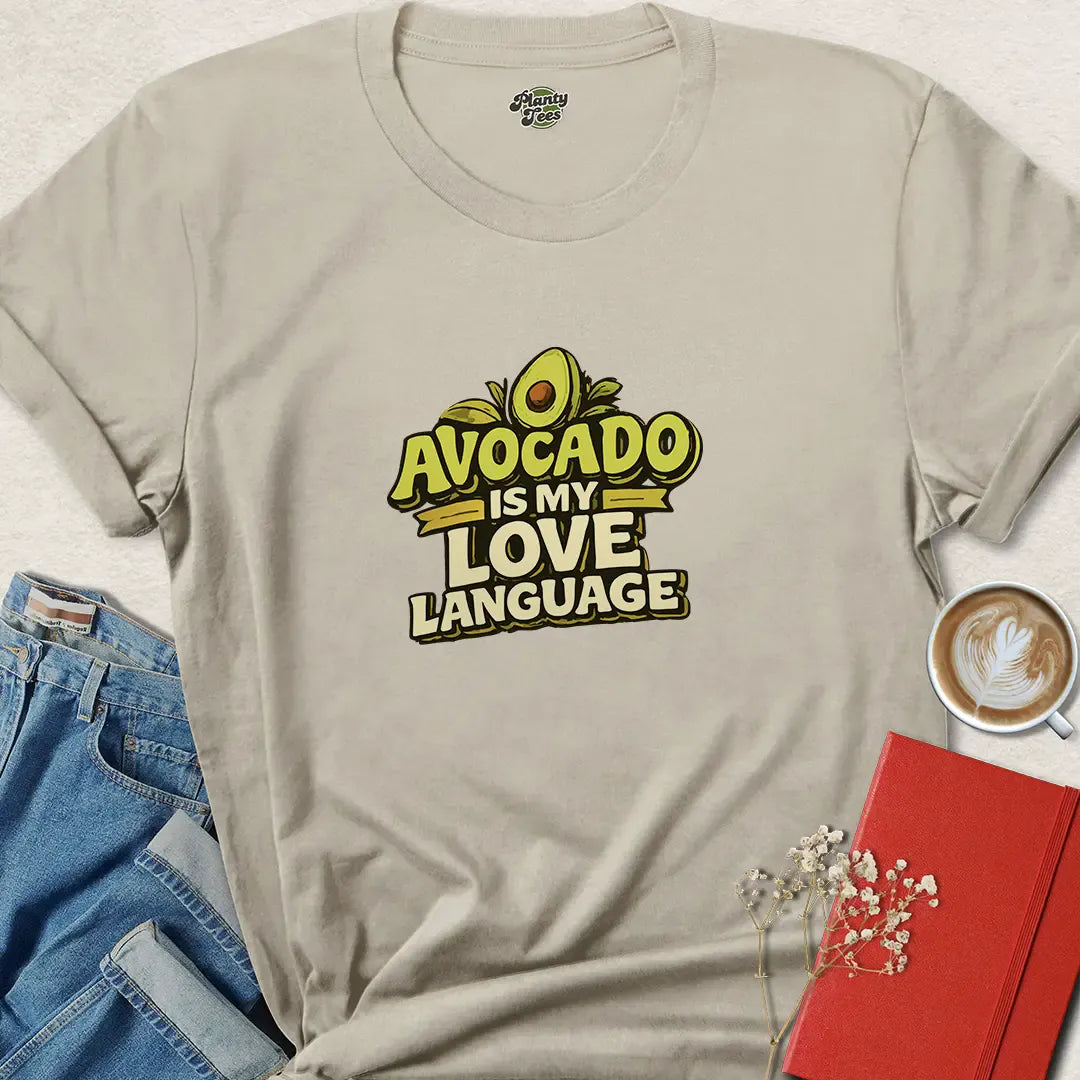 Avocado Is My Love Language Vegan T-shirt