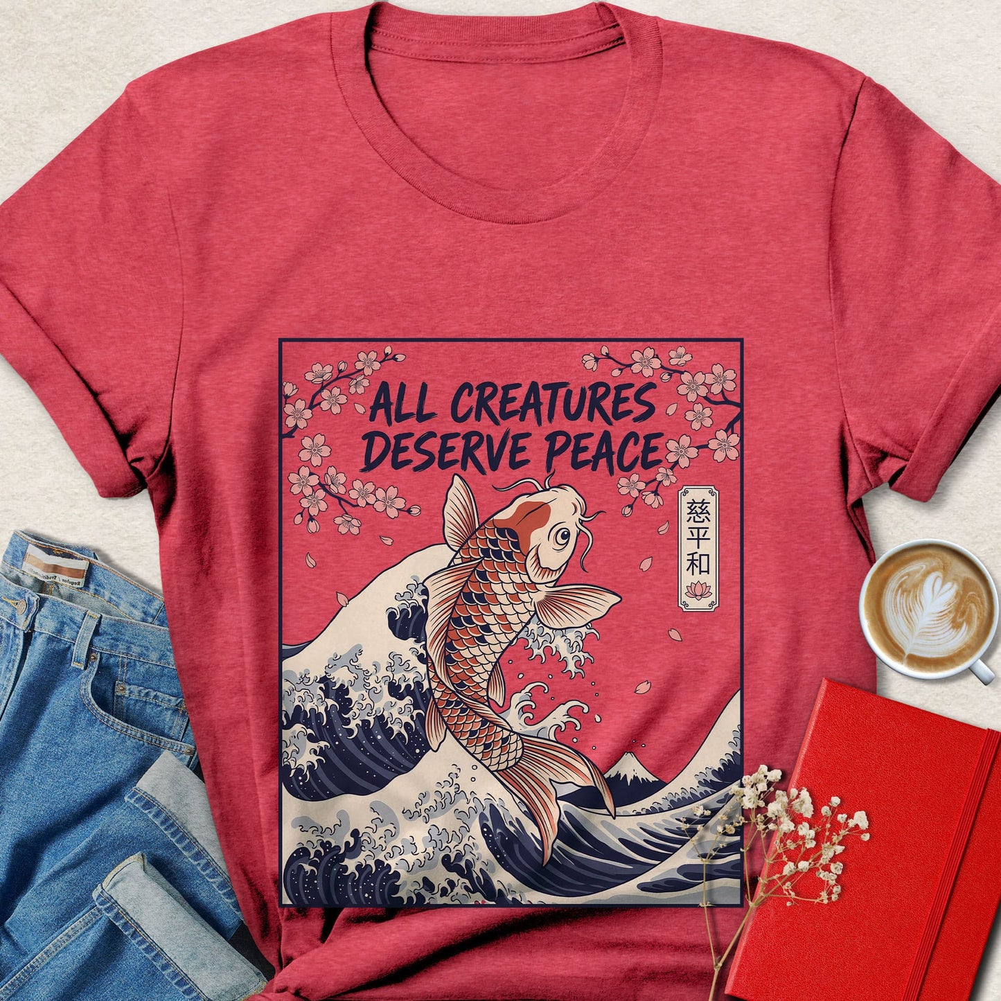 All Creatures Deserve Peace Japanese Inspired T-shirt