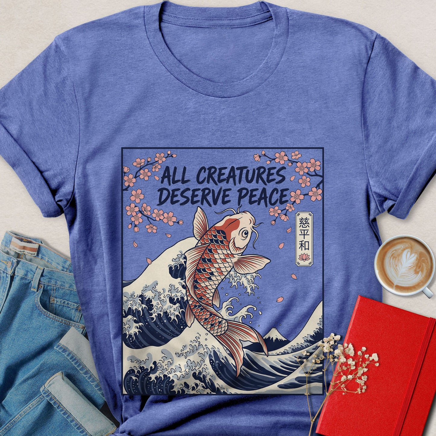 All Creatures Deserve Peace Japanese Inspired T-shirt