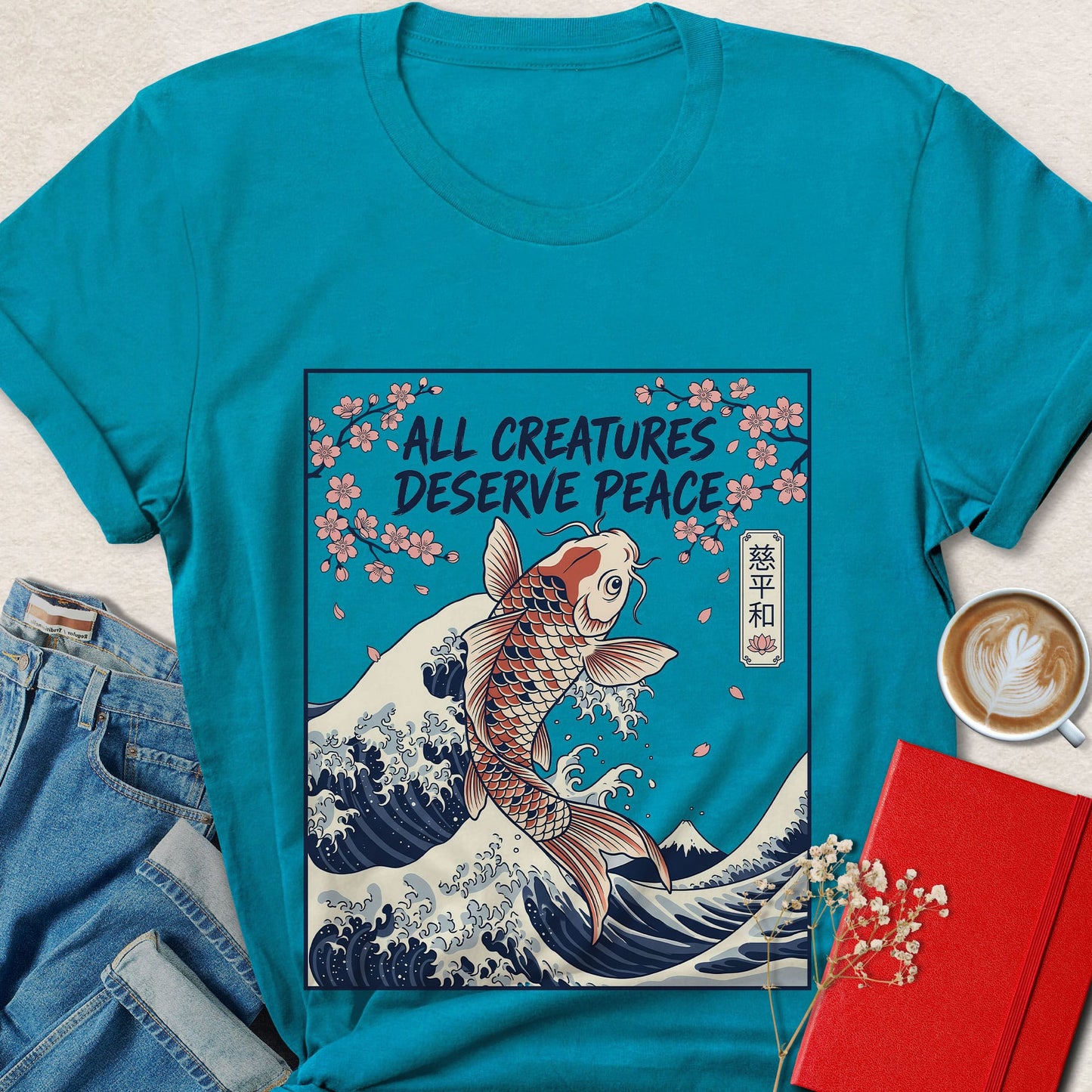 All Creatures Deserve Peace Japanese Inspired T-shirt