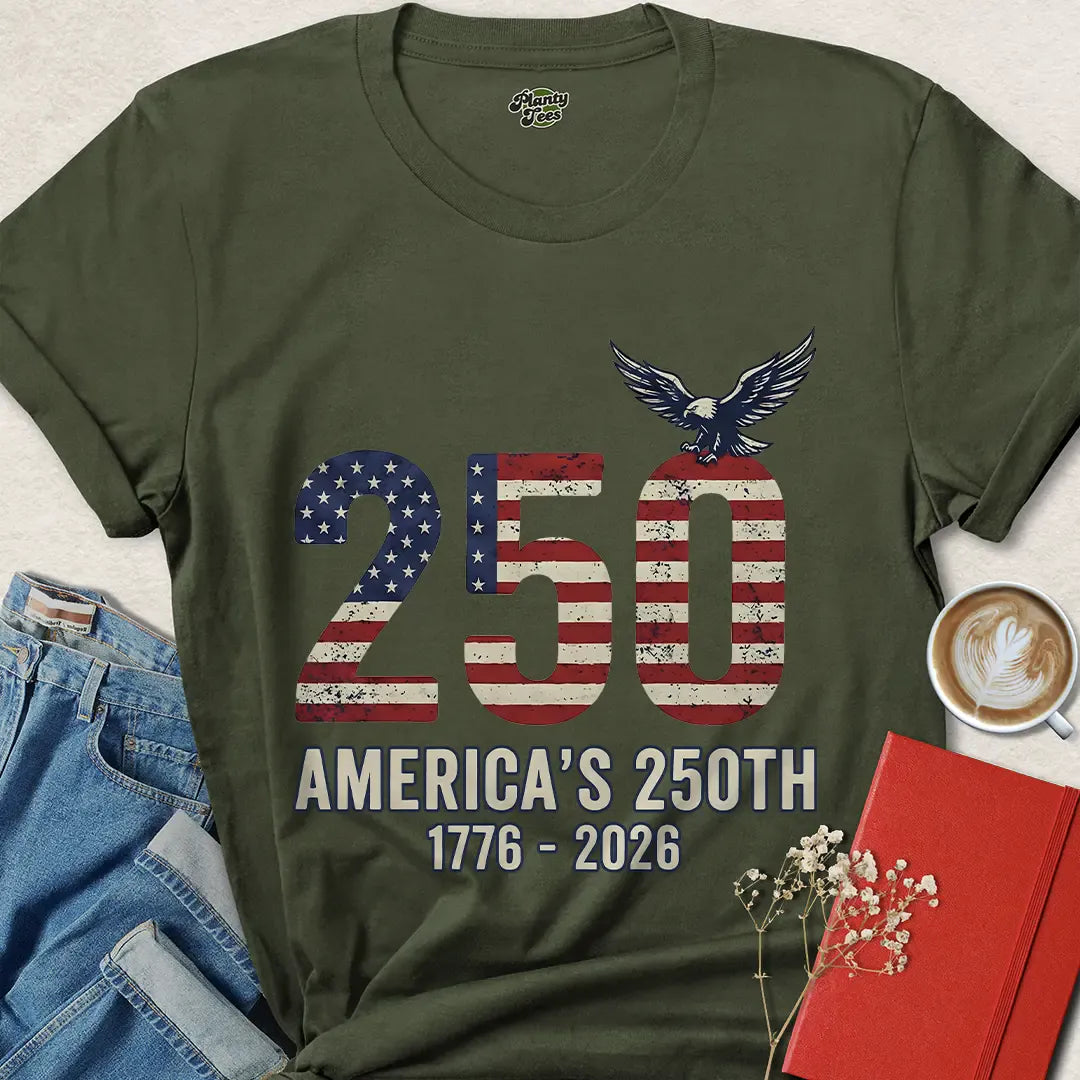 Patriotic 250th Anniversary T-Shirt – Celebrate America 1776–2026 | Shop Bold USA Pride Tee Now