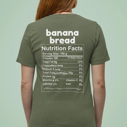 Banana Bread Nutrition Facts - Back T-Shirt