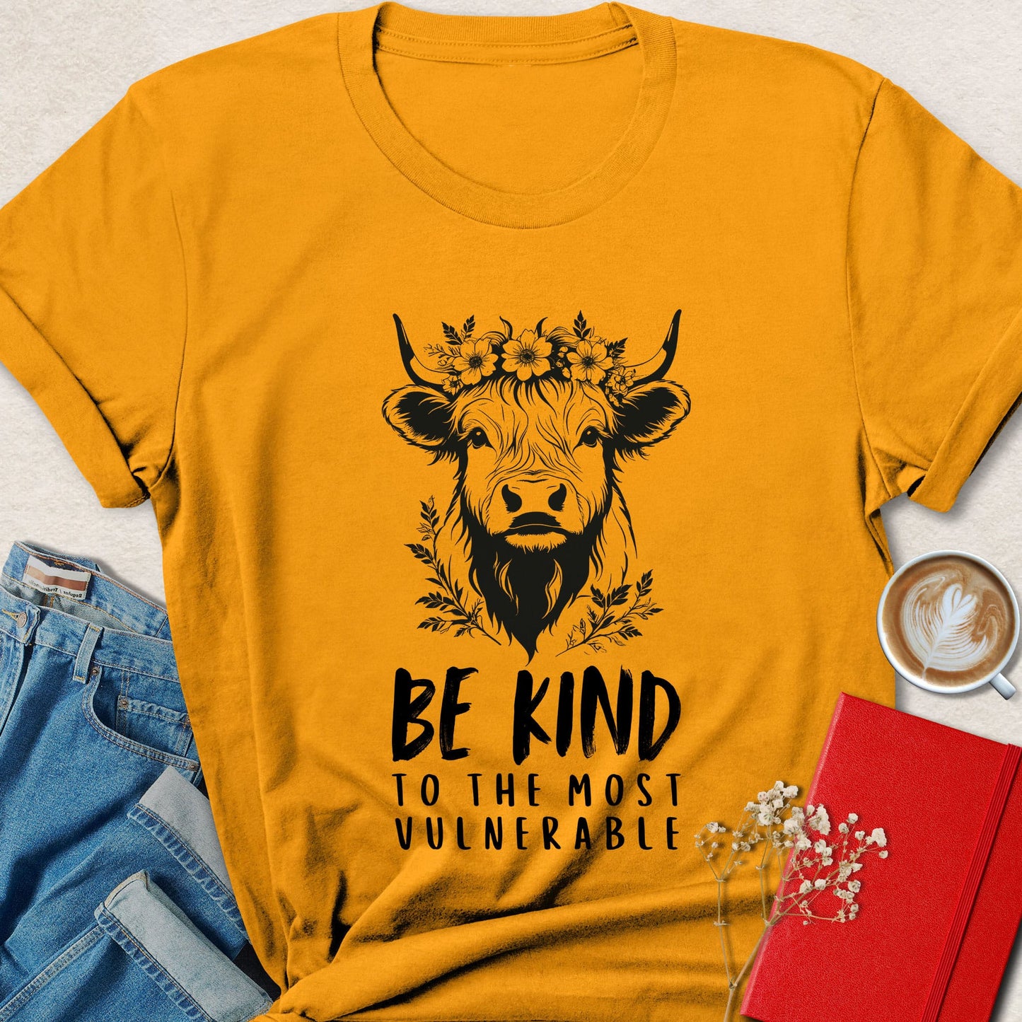 Be Kind To The Most Vulnerable Vegan Cow Graphic Tee