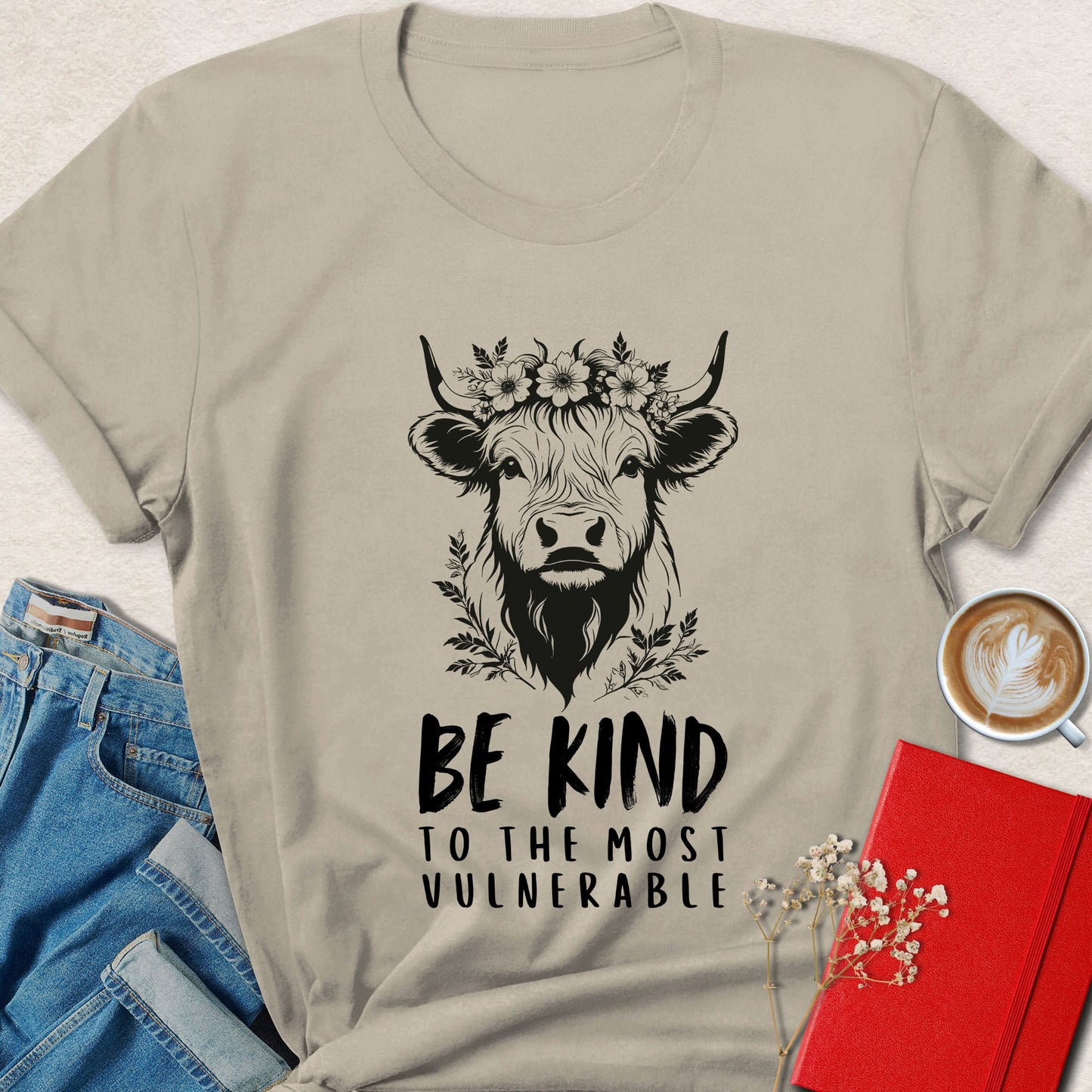 Be Kind To The Most Vulnerable Vegan Cow Graphic Tee