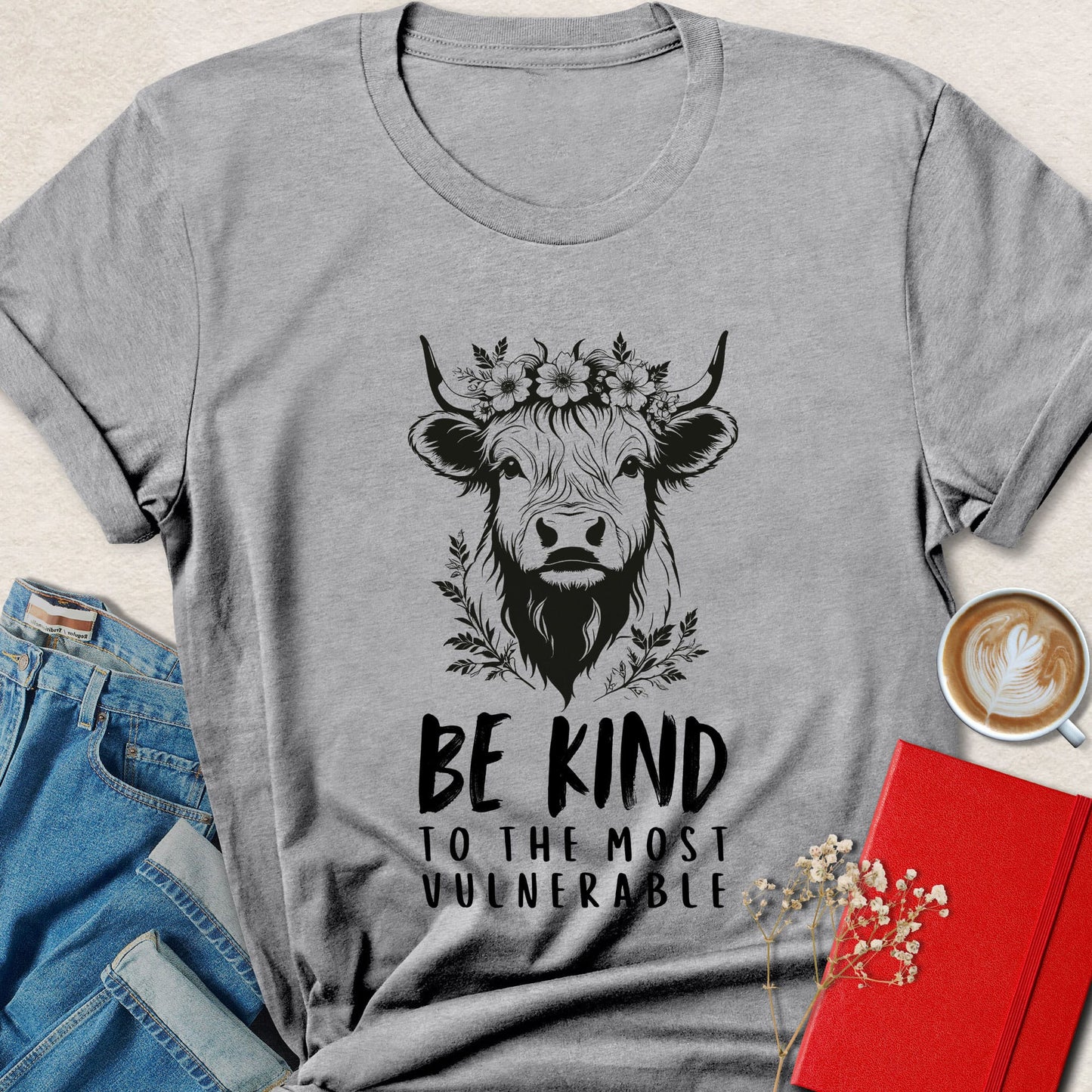 Be Kind To The Most Vulnerable Vegan Cow Graphic Tee